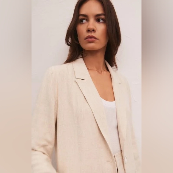 Z Supply Women's Chateau Linen Blazer Size Medium - Picture 3 of 13